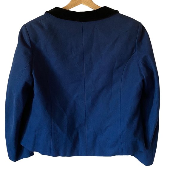 Vintage Loden Cropped Jacket Pure New Wool Women's Lined Velvet Collar Trim - Picture 10 of 11